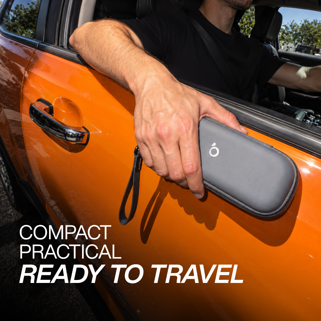 Compacto, práctico y listo para viajar: estuche de viaje gris