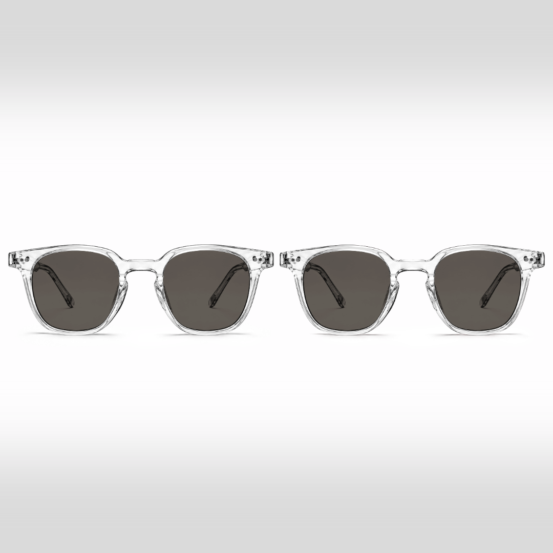 Pack Día Luminoso Crystal – dos gafas de sol Louis con lentes gris claro y monturas Crystal transparentes