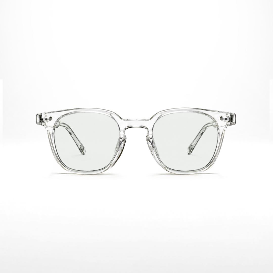Gafas Edison Crystal – lentes transparentes, montura Crystal transparente, vista frontal