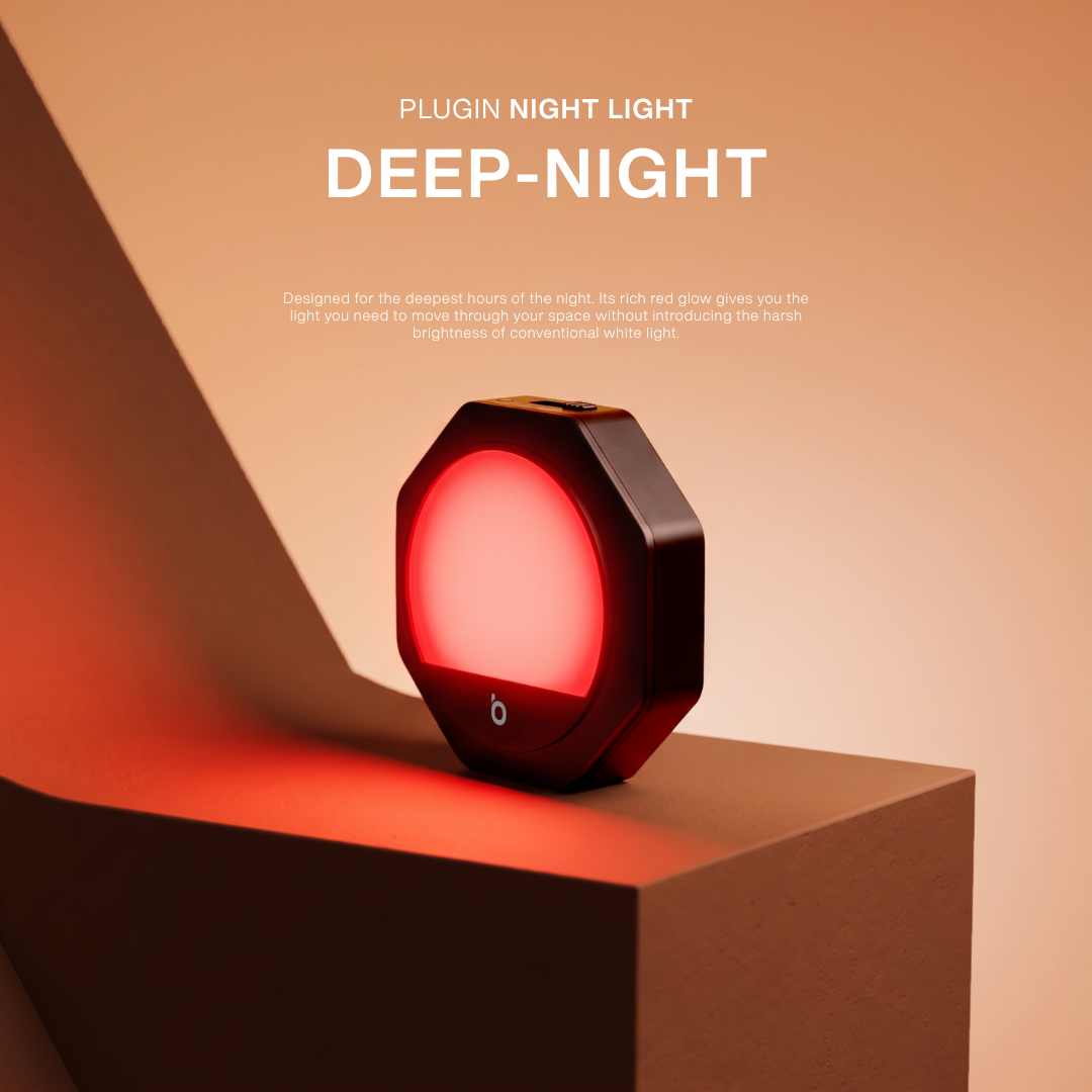 Plug-in Red Night Light – Black Frame