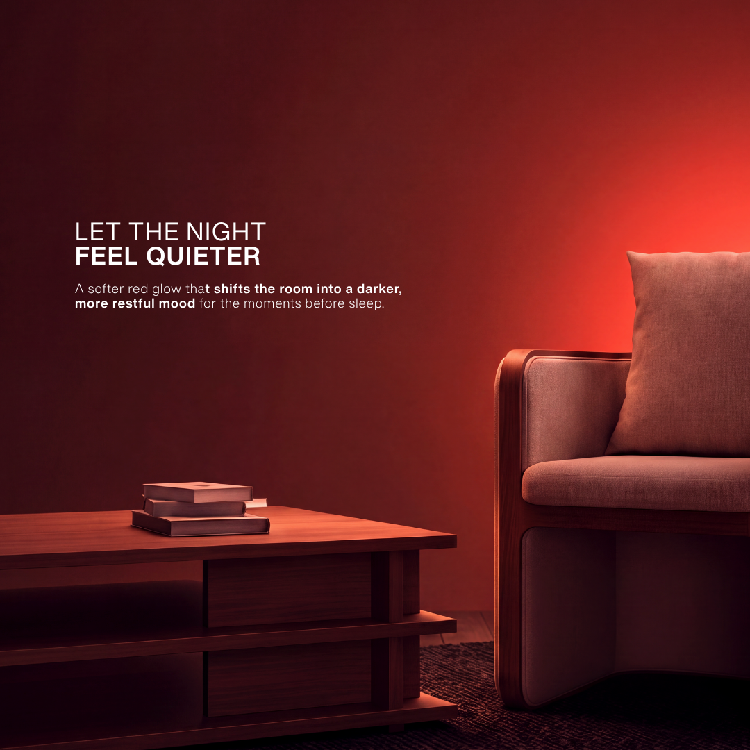 Plug-in Red Night Light – Black Frame