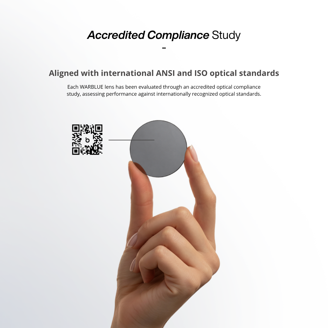 Estudio acreditado de conformidad óptica de WARBLUE – lentes Louis