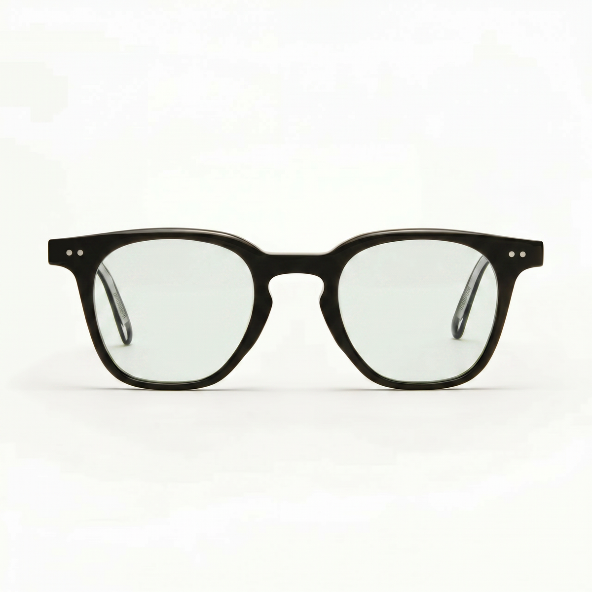 Gafas Edison – lentes transparentes, montura negra, vista frontal